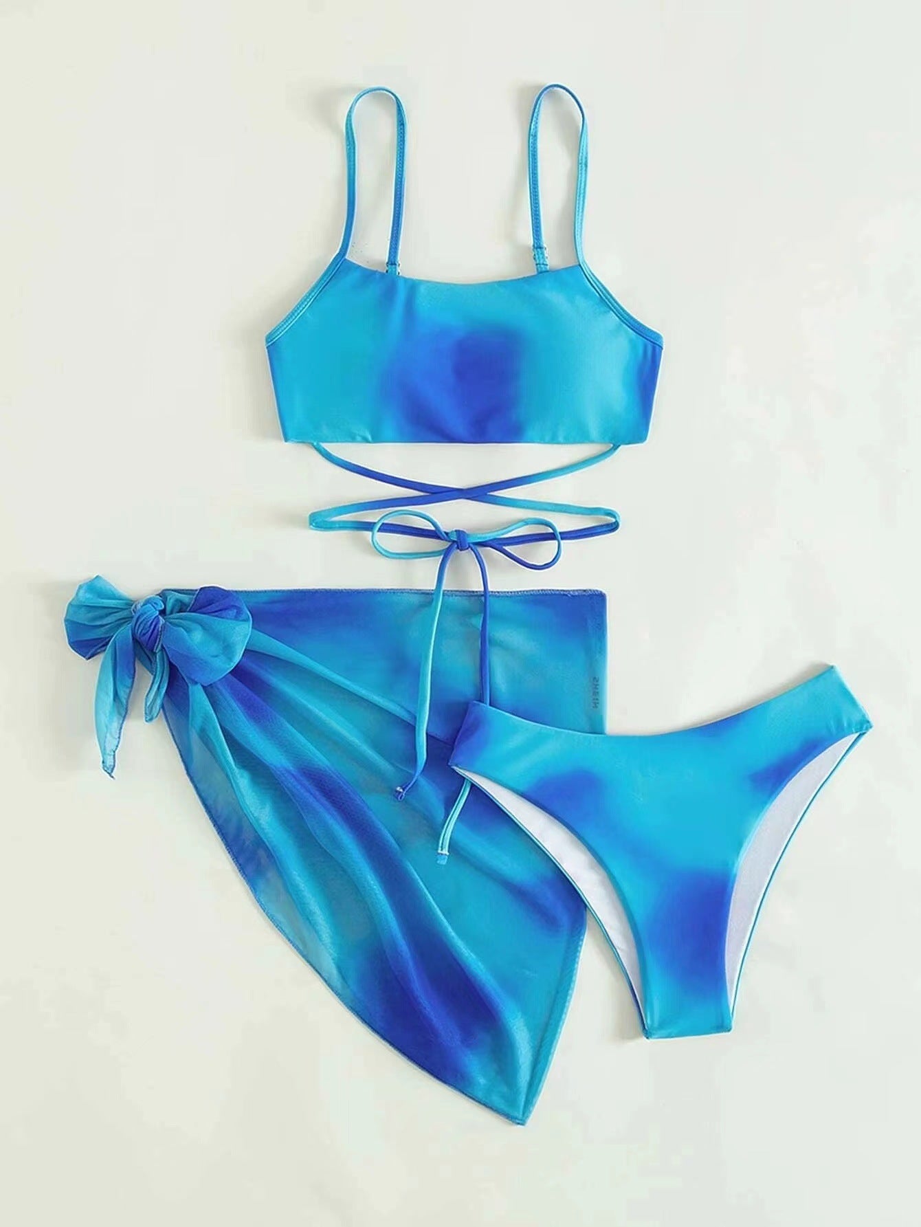 Tie-dye Bikini Swimsuit Three-piece Set