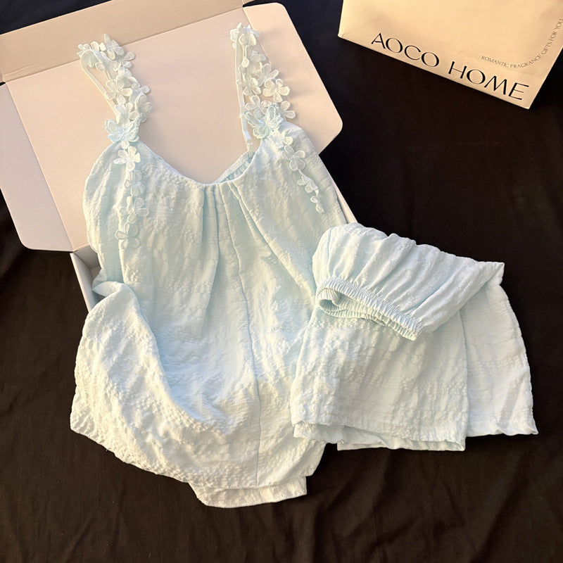 Lace Top And Shorts Two Pieces Set