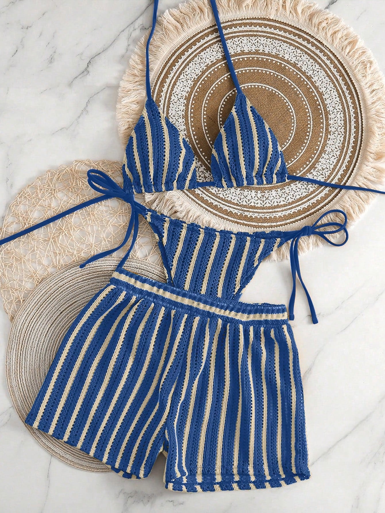 Knit Three Pieces Bikini Set