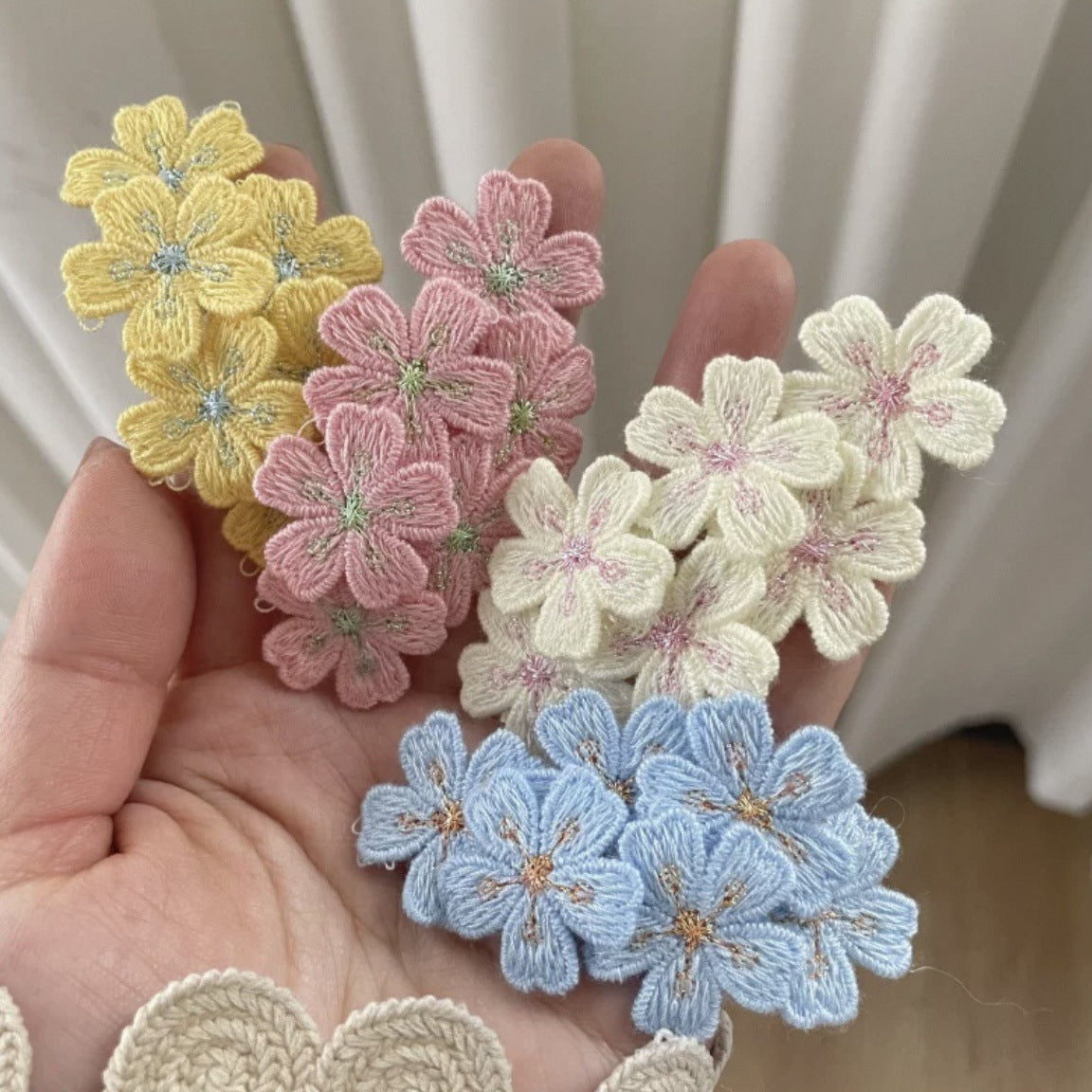 Embroidered Flower Hair Clip