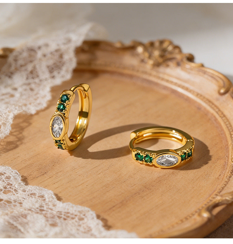 Teardrop-shaped Zircon Earrings