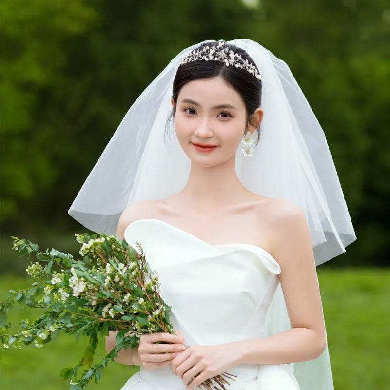 Bridal Crown Alloy Flower Pearl Headband