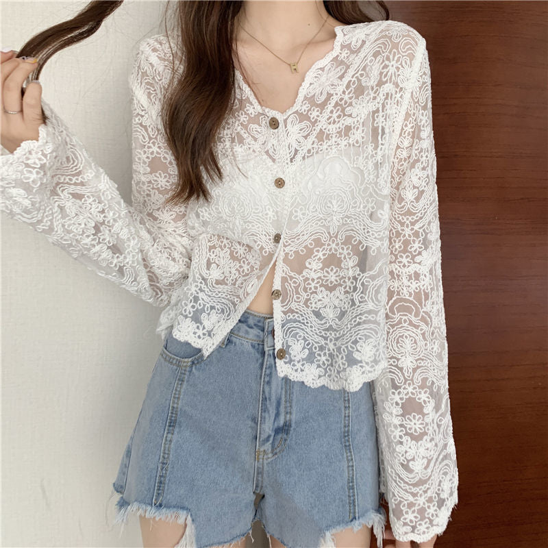 Lace Hollow Out Top