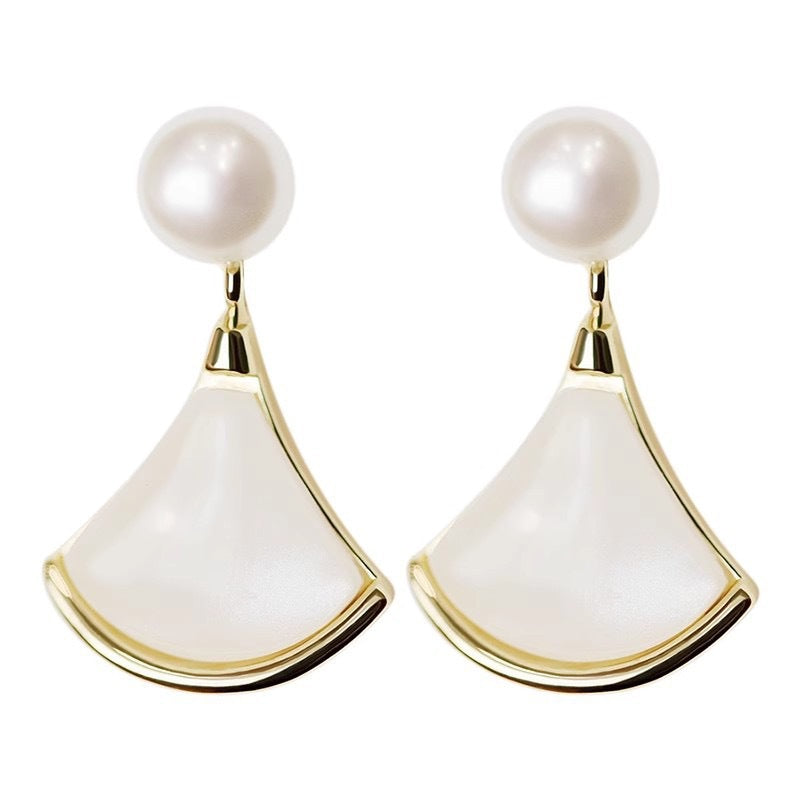 Fan-shaped Stud Earrings
