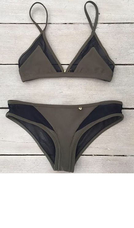 Dark Green Bikini Set