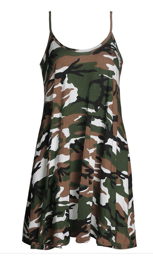 Romoti Simple Way To Spaghetti Straps Mini Dress