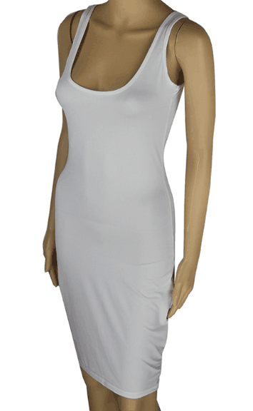 White Sleeveless Bodycon Dress