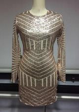 Romoti Sequins Open Back Bodycon Dress