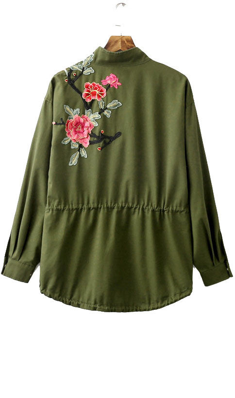 Embroidery Green Jacket
