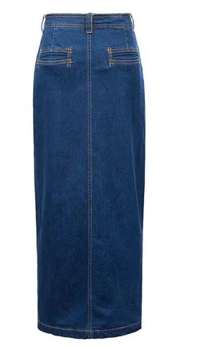 Slit Denim Skirt