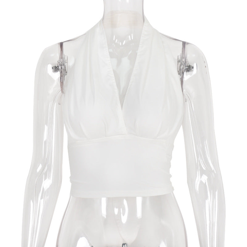 Deep V Neck Halter Top