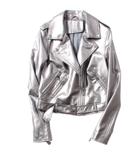 Romoti Silvery Leather Jacket
