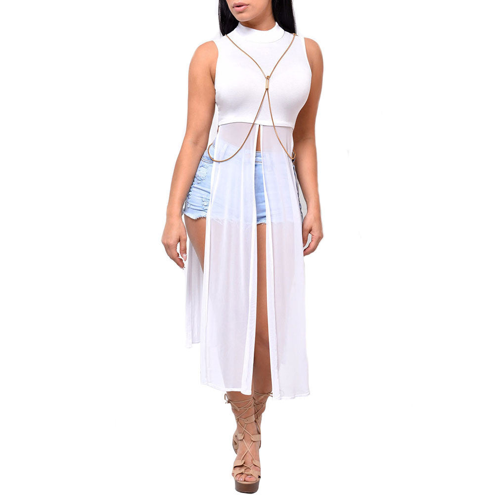 Sleeveless Slit Top