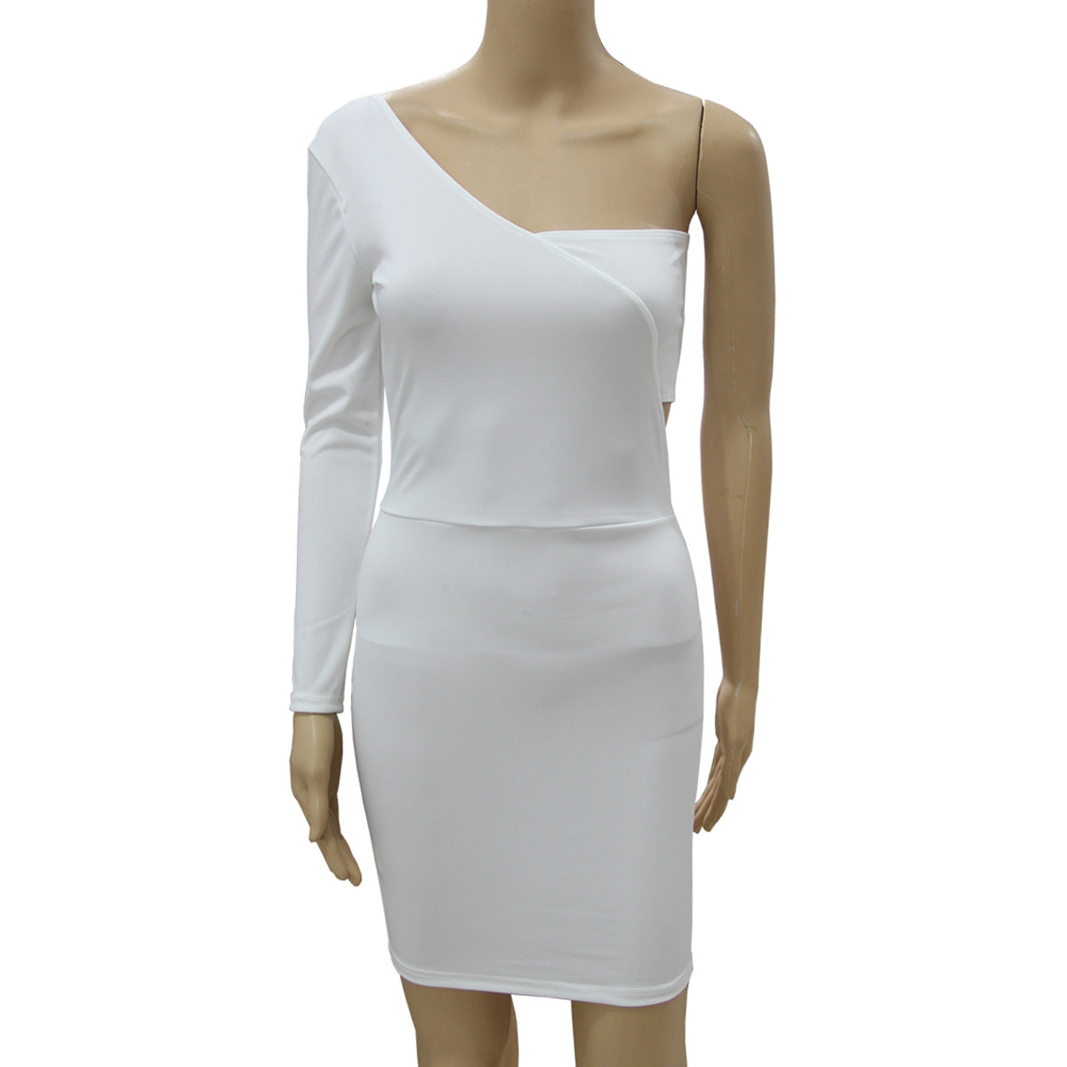 White One Shoulder Bodycon Dress