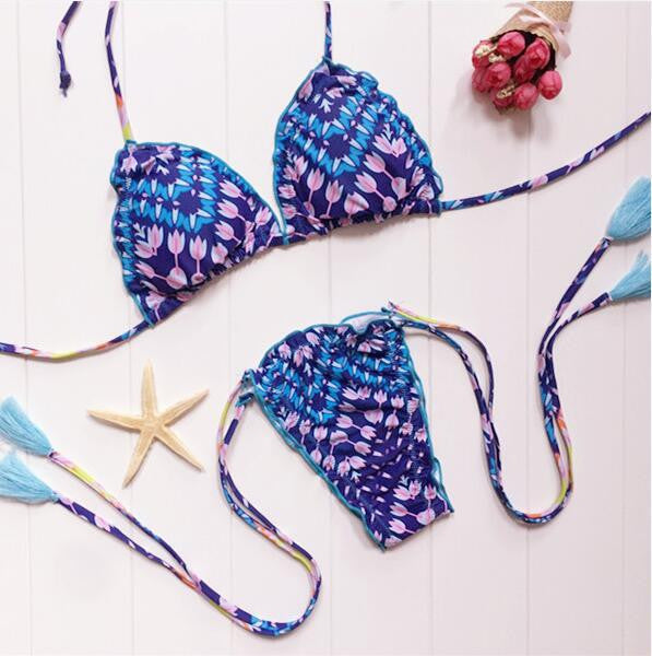 Floral Tassel Bikini Set