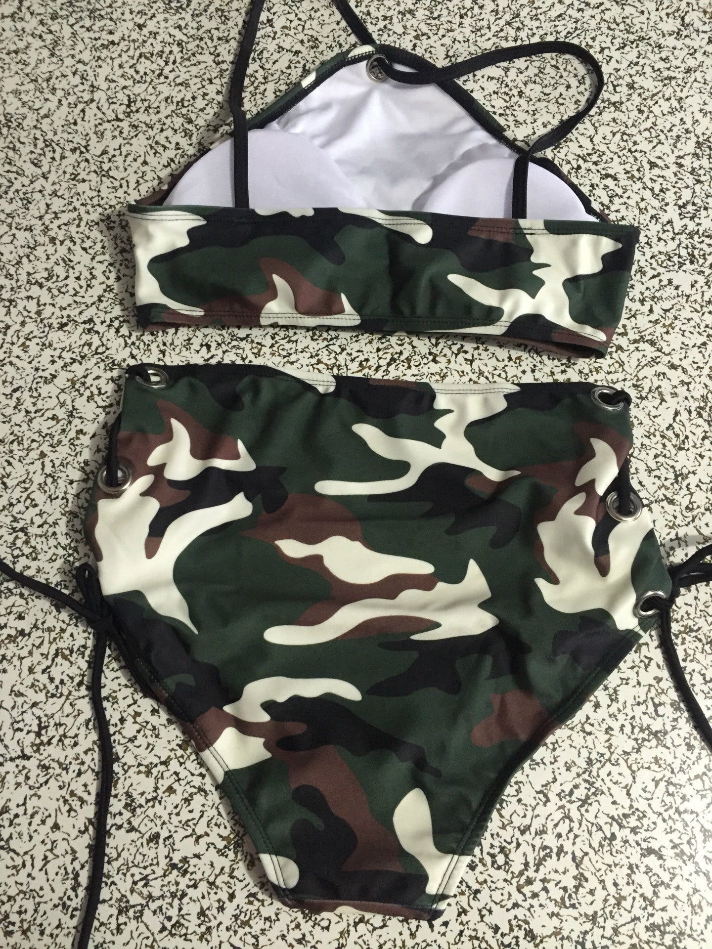 Camouflage Lace Up Bikini Set