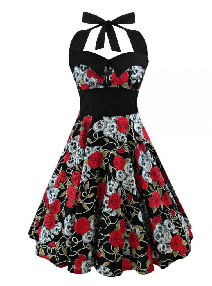 Romoti Skull Print Party Dress
