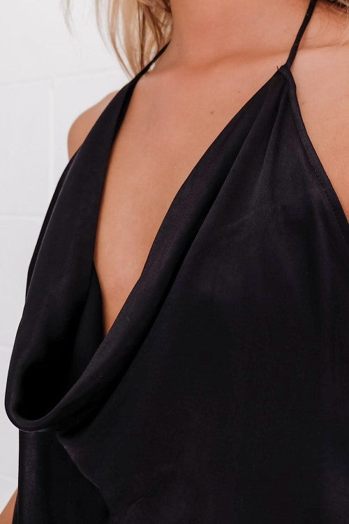 Solid Color Spaghetti Staps Backless Top