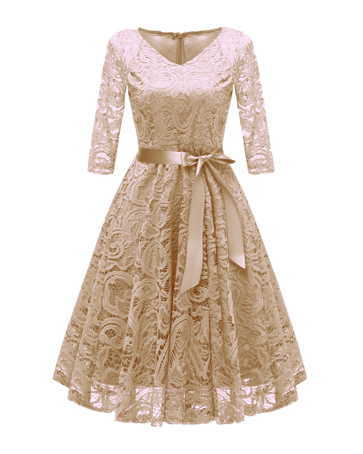 V Neck Lace Dress