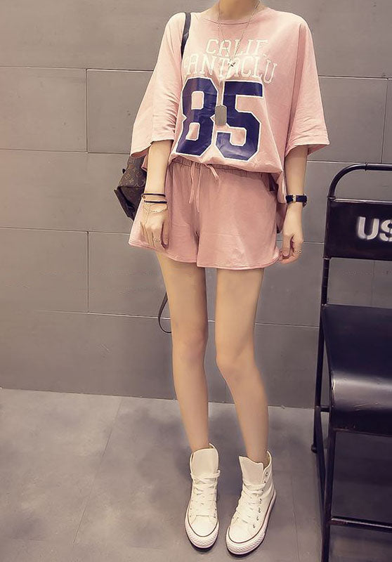 Casual Top And Shorts Two Pieces Set