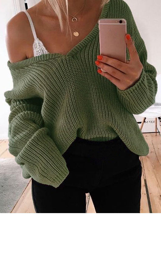 Deep V Neck Sweater