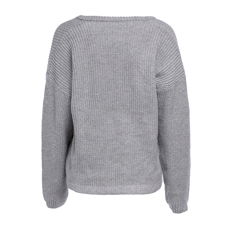 Deep V Neck Sweater – romoti