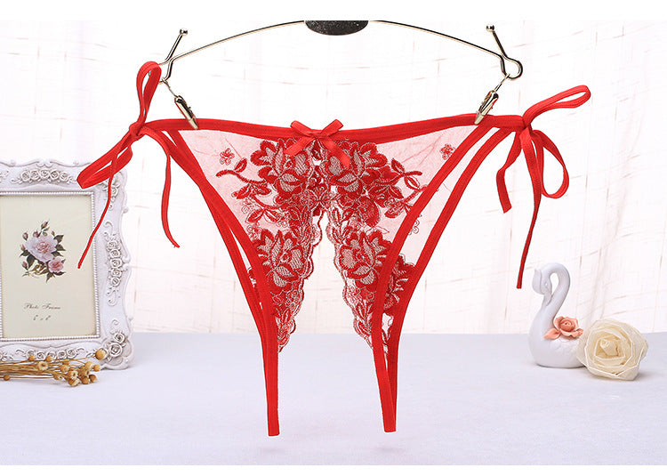 Embroidery See-through G-string