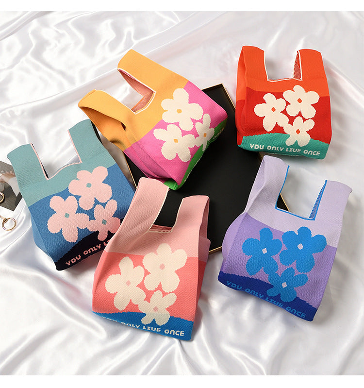 Floral Knit Bag