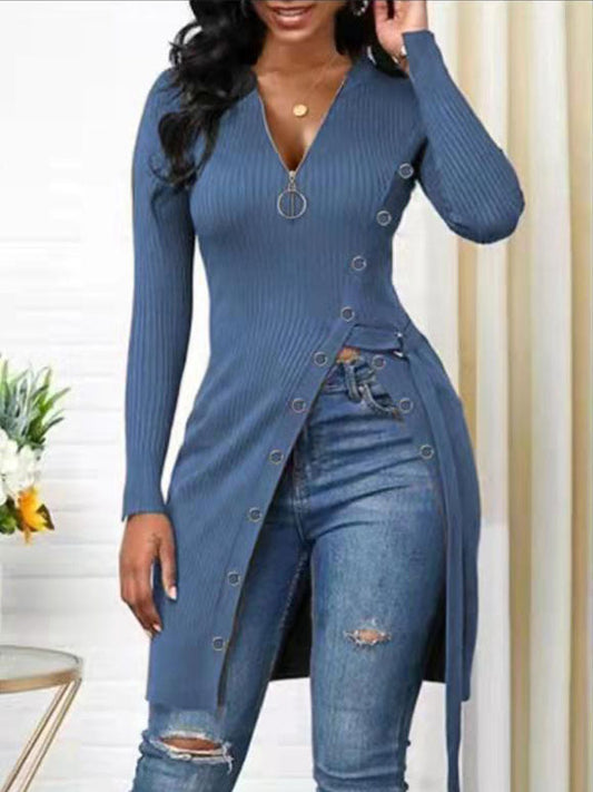 Slit Long Sleeve Top