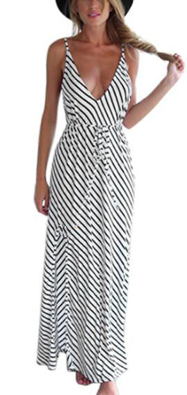 Romoti You Pretty Stripe Maxi Dress