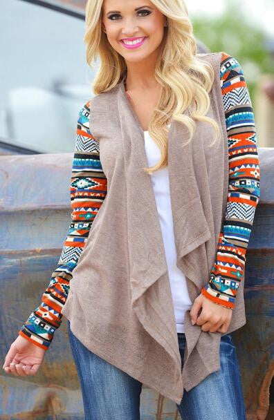 Romoti All About Bohemian Splicing Multicolor Irregular Cardigan