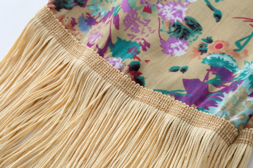 Romoti Back To Tassel Floral Cardigan
