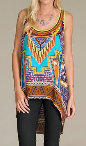 Romoti Bohemian Sleeveless Irregular Blouses