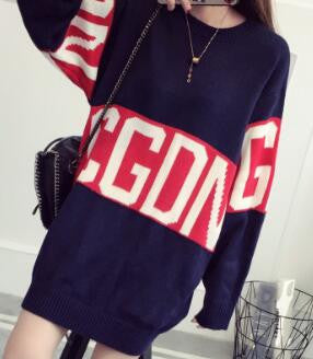 Romoti Casual Letter Print Sweater