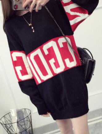 Romoti Casual Letter Print Sweater