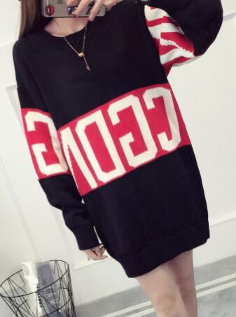 Romoti Casual Letter Print Sweater