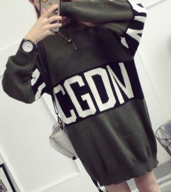 Romoti Casual Letter Print Sweater