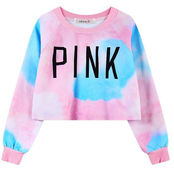 Romoti Pink Crop Top Sweatshirt