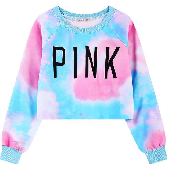 Romoti Pink Crop Top Sweatshirt