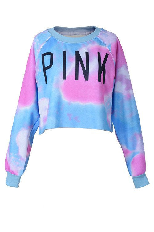 Romoti Pink Crop Top Sweatshirt