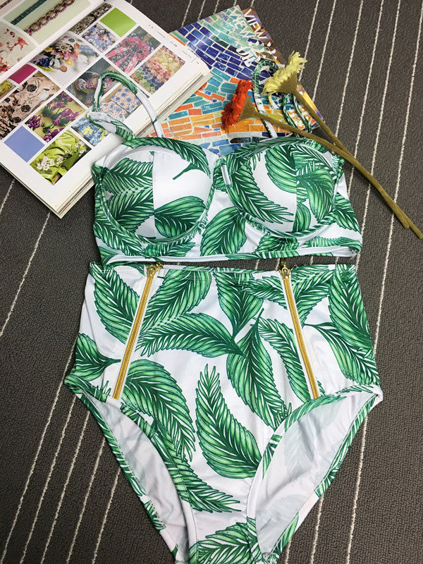 Romoti Coming Around Leaves Bikini Set
