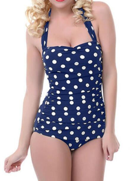 Romoti Cute Dot Halter One-piece Swimsuit