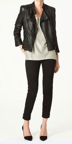 Romoti Cute Like You Leather Splicing Long Coat