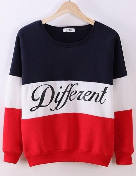 Romoti Different Letter Print Casual Sweatshirt