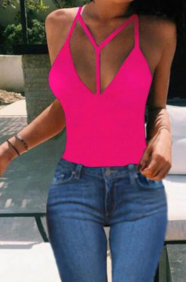 Romoti Fashion Spaghetti Straps Crop Top