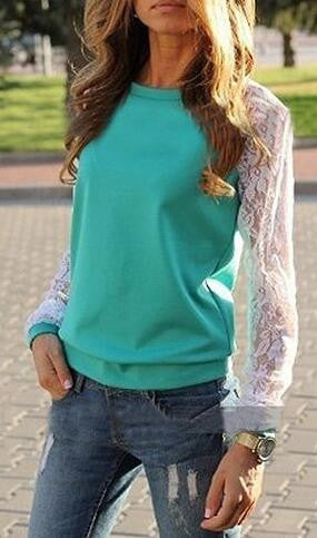 Romoti Get The Better Lace Splicing Sweatshirt