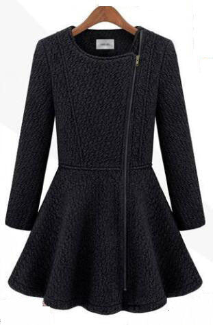 Romoti Give Me A Sign Wool Zipper Coat