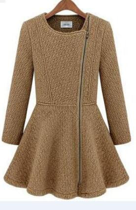 Romoti Give Me A Sign Wool Zipper Coat