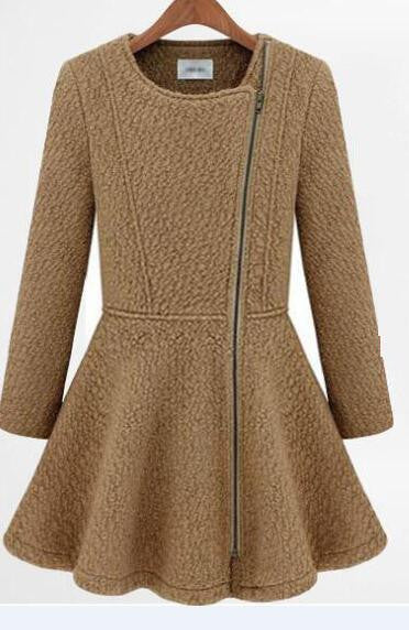 Romoti Give Me A Sign Wool Zipper Coat