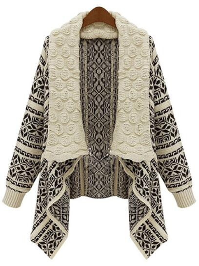 Romoti Giving Love Geometric Pattern Knitting Cardigan